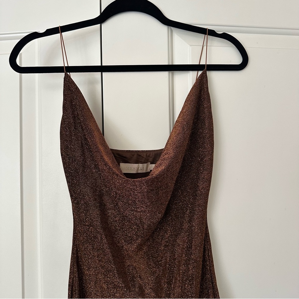 Meshki Brown Backless Dress - Picture 3 of 7